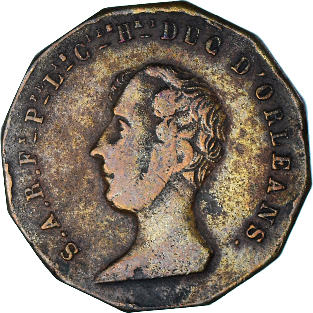 Francia, medalla, Assassinat du duc d'Orléans, History, 1842, BC+, Latón