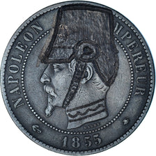 Coin, France, Napoléon III, 10 Centimes, 1855, Strasbourg, Satirique