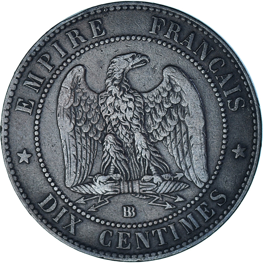 Coin, France, Napoléon III, 10 Centimes, 1855, Strasbourg, Satirique