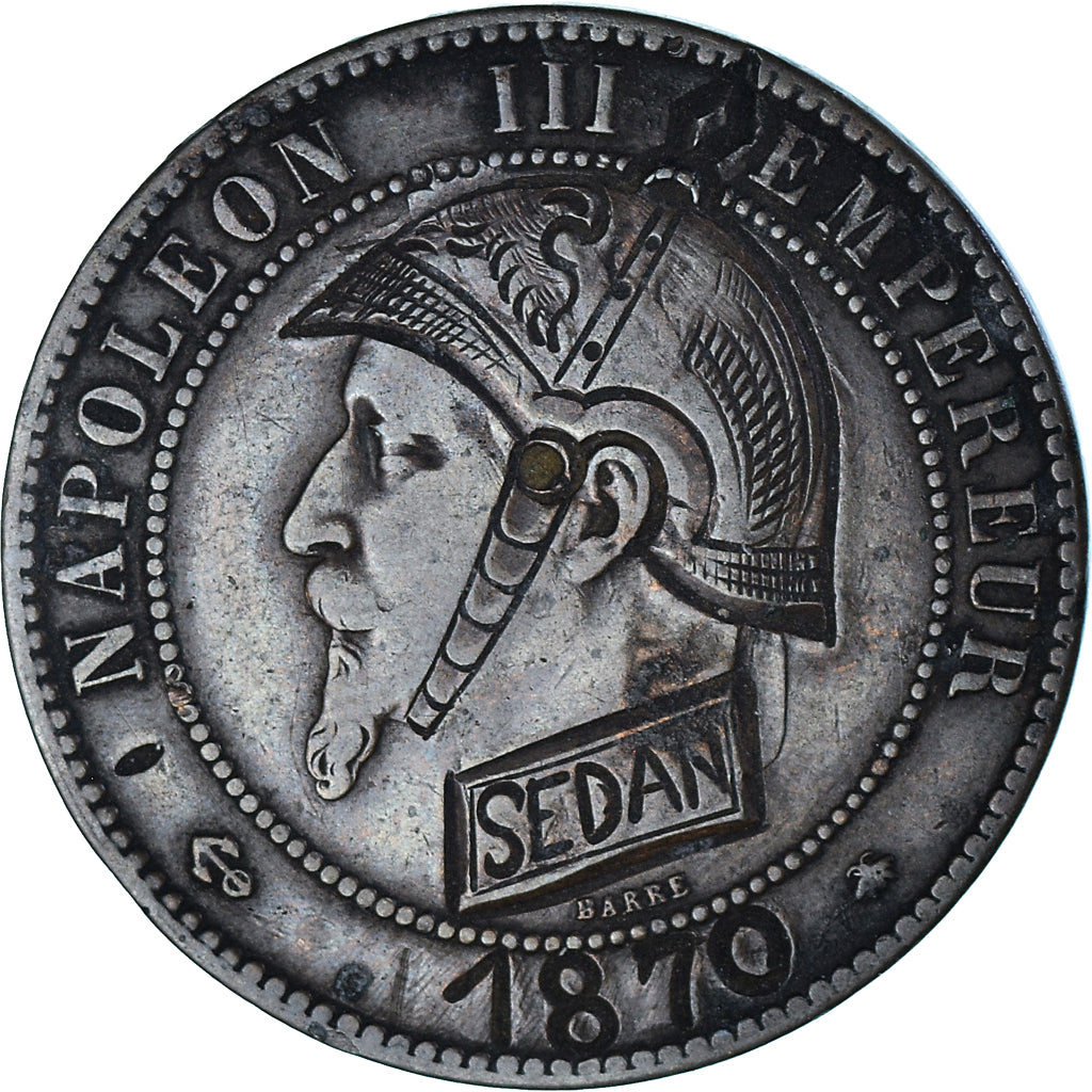 Monnaie, France, Napoléon III, 10 Centimes, 1870, Paris, Satirique, TTB+