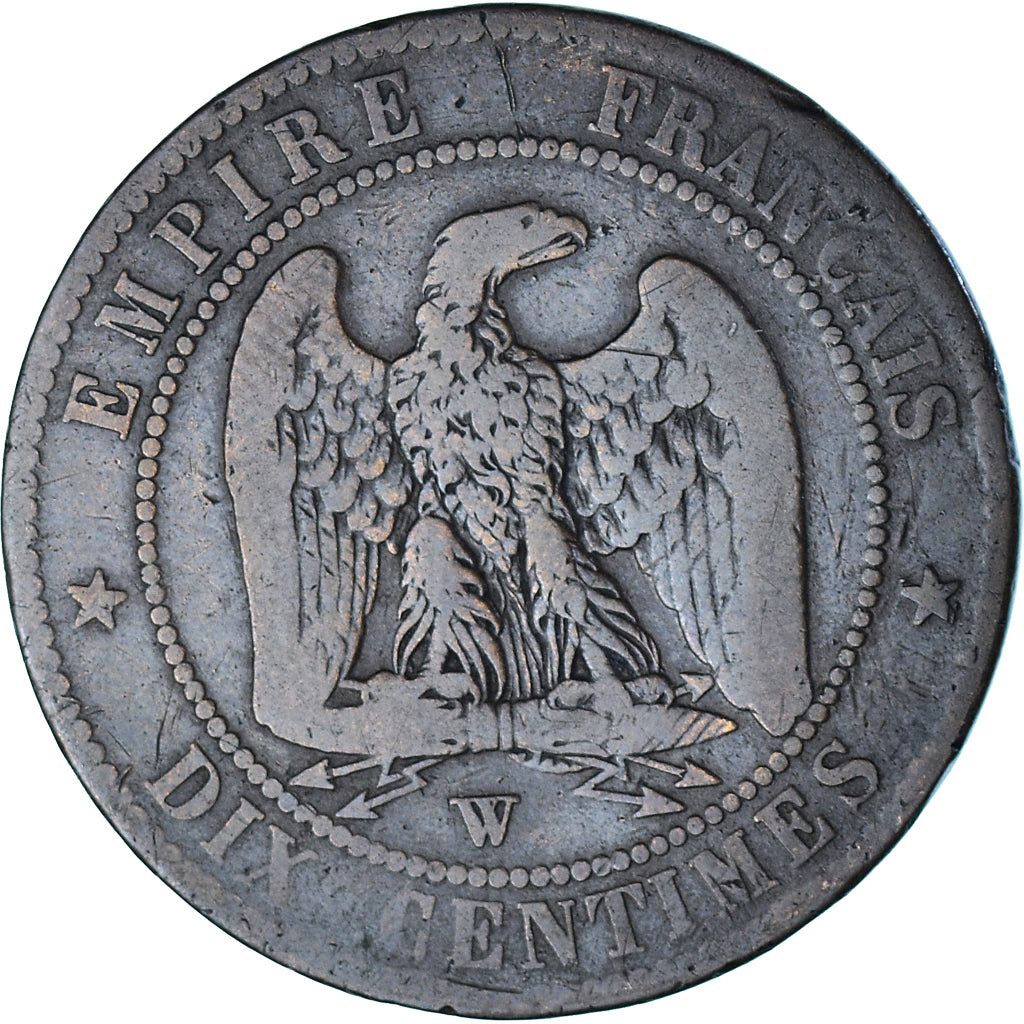 Coin, France, Napoléon III, 10 Centimes, 1855 (1871), Paris, Satirique
