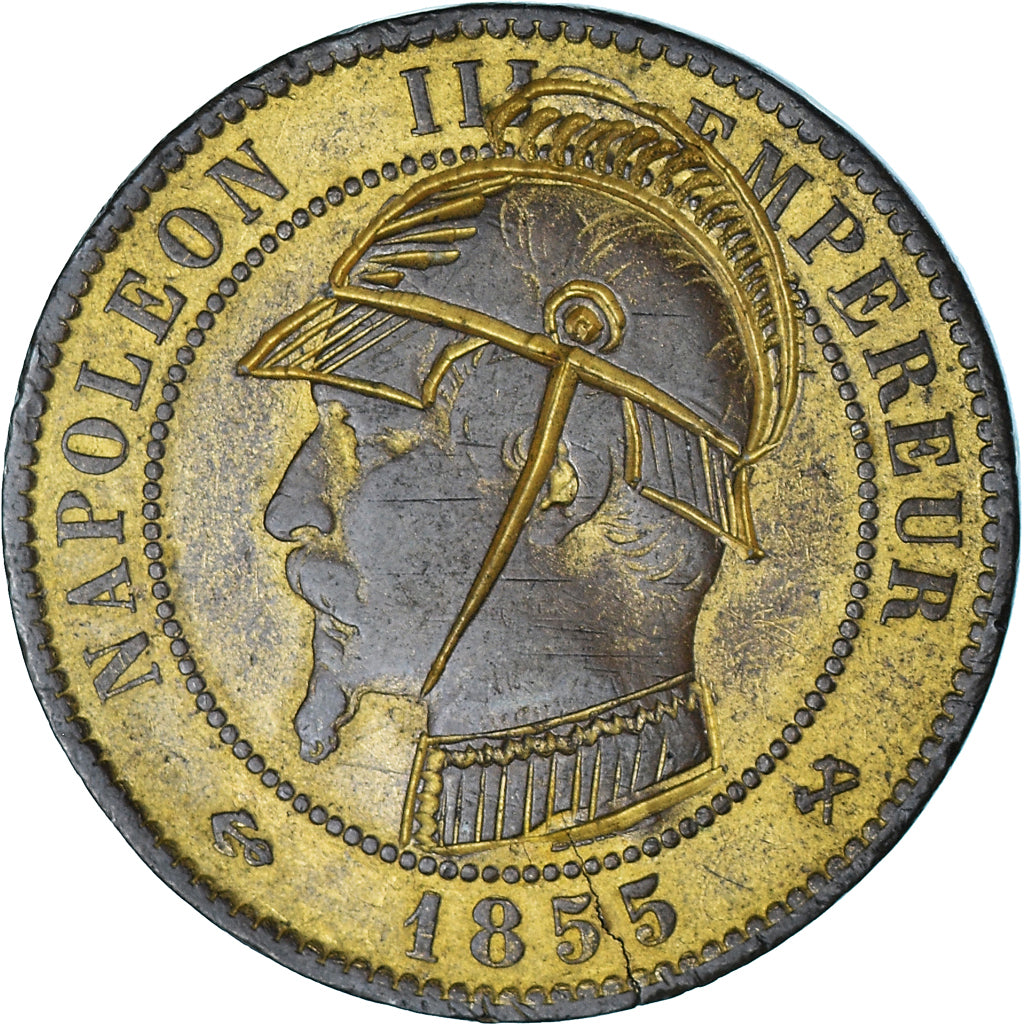 Coin, France, Napoléon III, 10 Centimes, 1855 (1871), Rouen, Satirique
