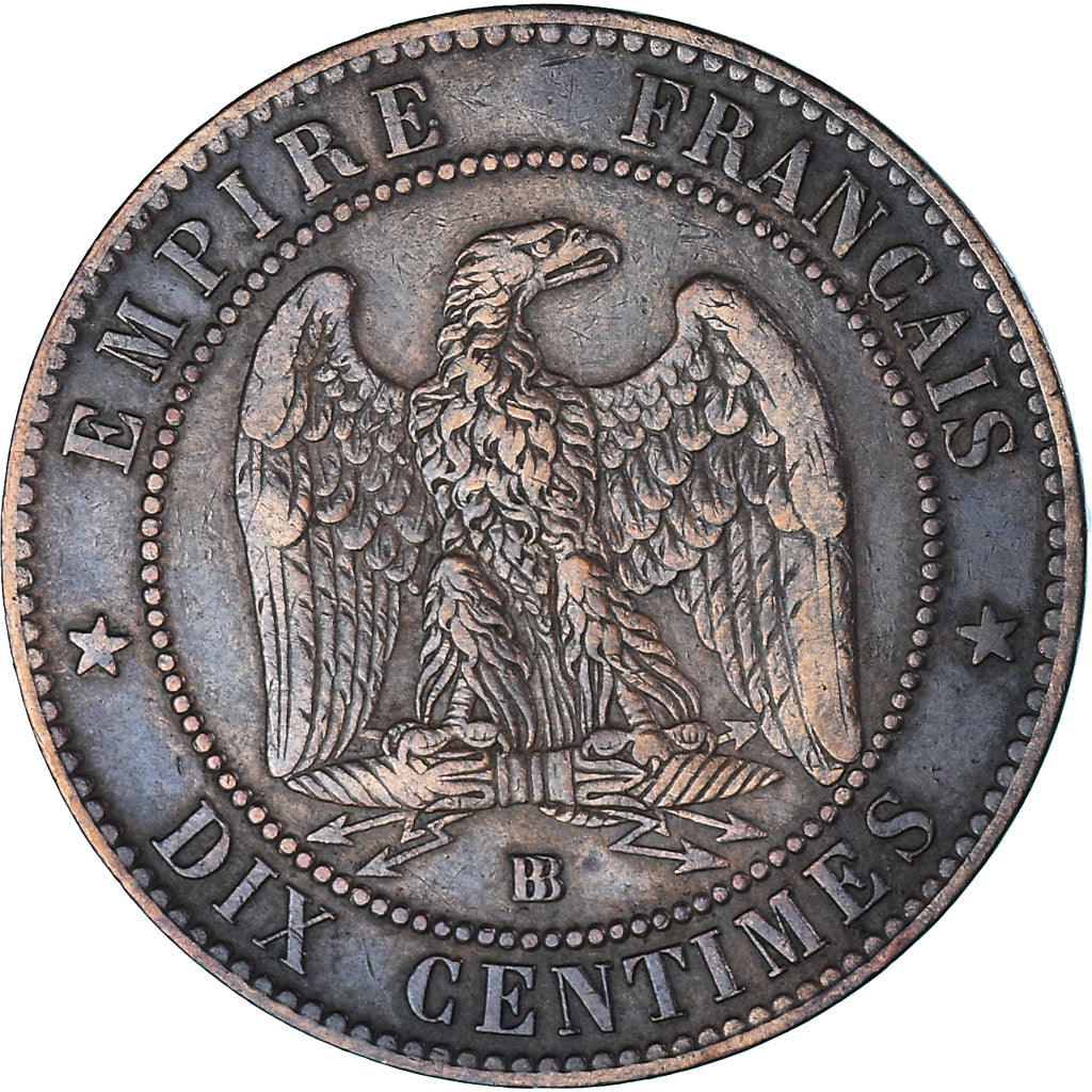 Munten, Frankrijk, Napoléon III, 10 Centimes, 1856 ( 1871 ), Strasbourg