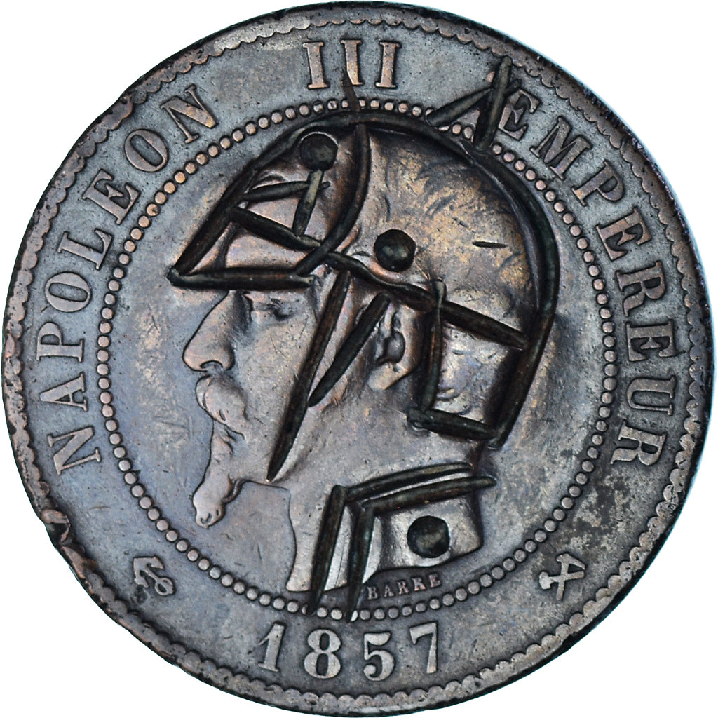 Monnaie, France, Napoléon III, 10 Centimes, 1857 (1871), Rouen, Satirique, TTB