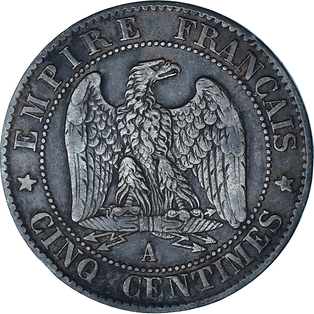 Moneta, Francia, Napoleon III, 5 Centimes, 1856 ( 1871 ), Paris, Satirique, BB+
