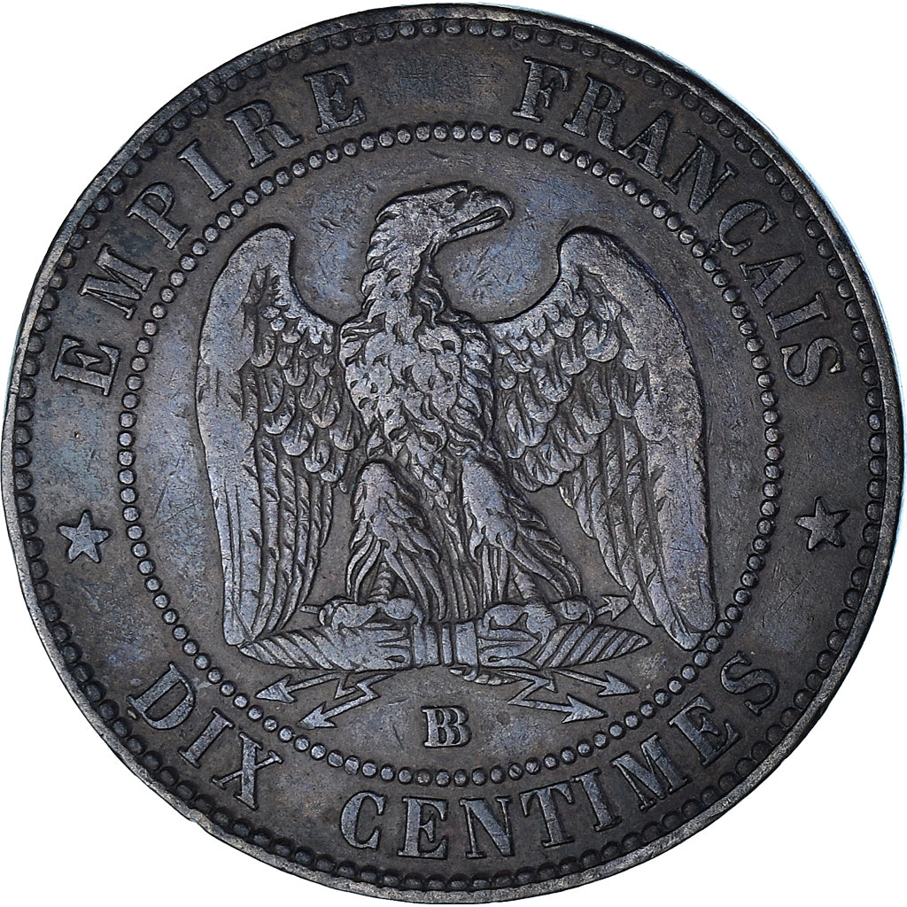 Munten, Frankrijk, Napoléon III, 10 Centimes, 1854 (1871), Strasbourg