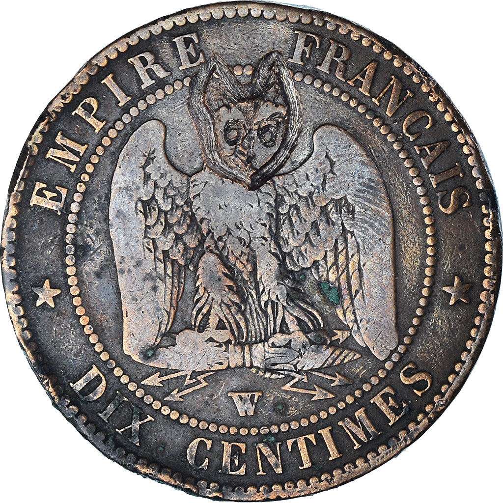 Coin, France, Napoléon III, 10 Centimes, 1854 (1871), Lille, Satirique