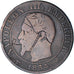 Moneta, Francia, Napoleon III, 5 Centimes, 1854 (1871), Rouen, Satirique, MB+