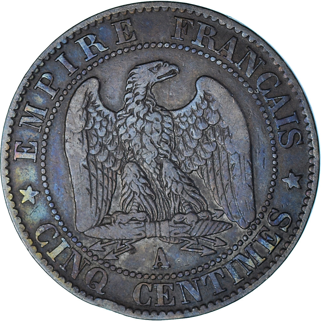 Munten, Frankrijk, Napoleon III, 5 Centimes, 1856 ( 1871 ), Paris, Satirique