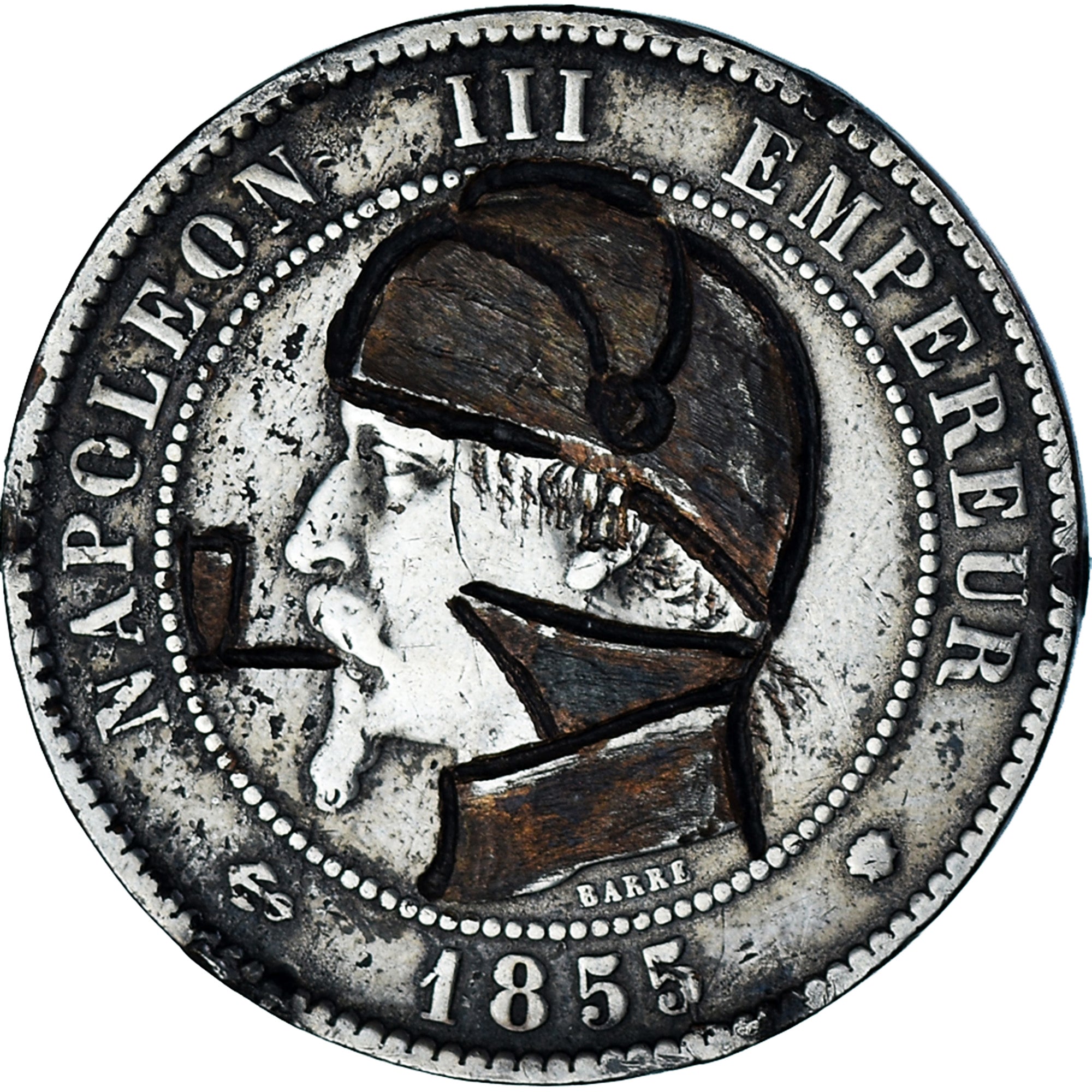 Coin, France, Napoléon III, 10 Centimes, 1855 (1871), Marseille, Satirique