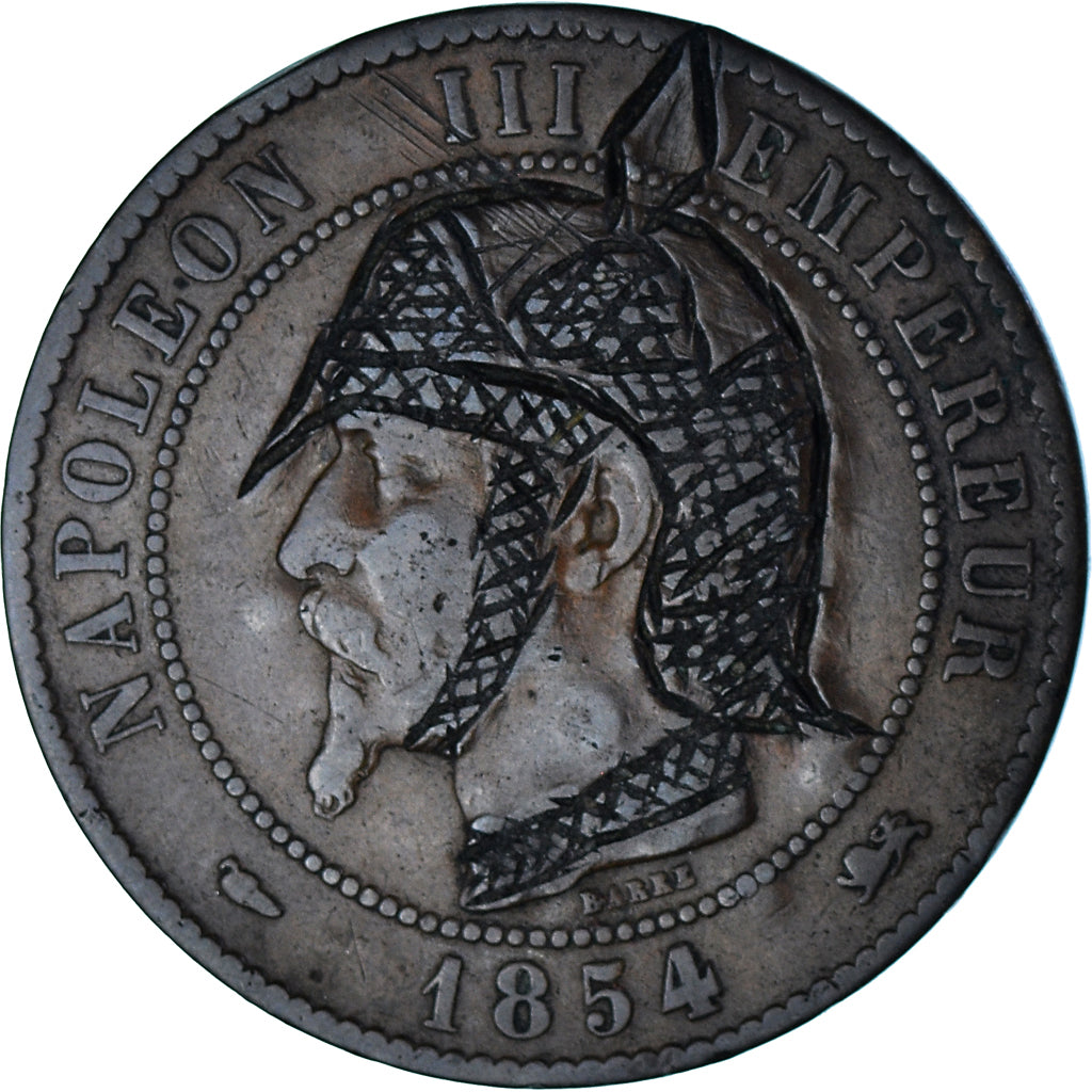 Coin, France, Napoléon III, 10 Centimes, 1854 (1871), Lyon, Satirique