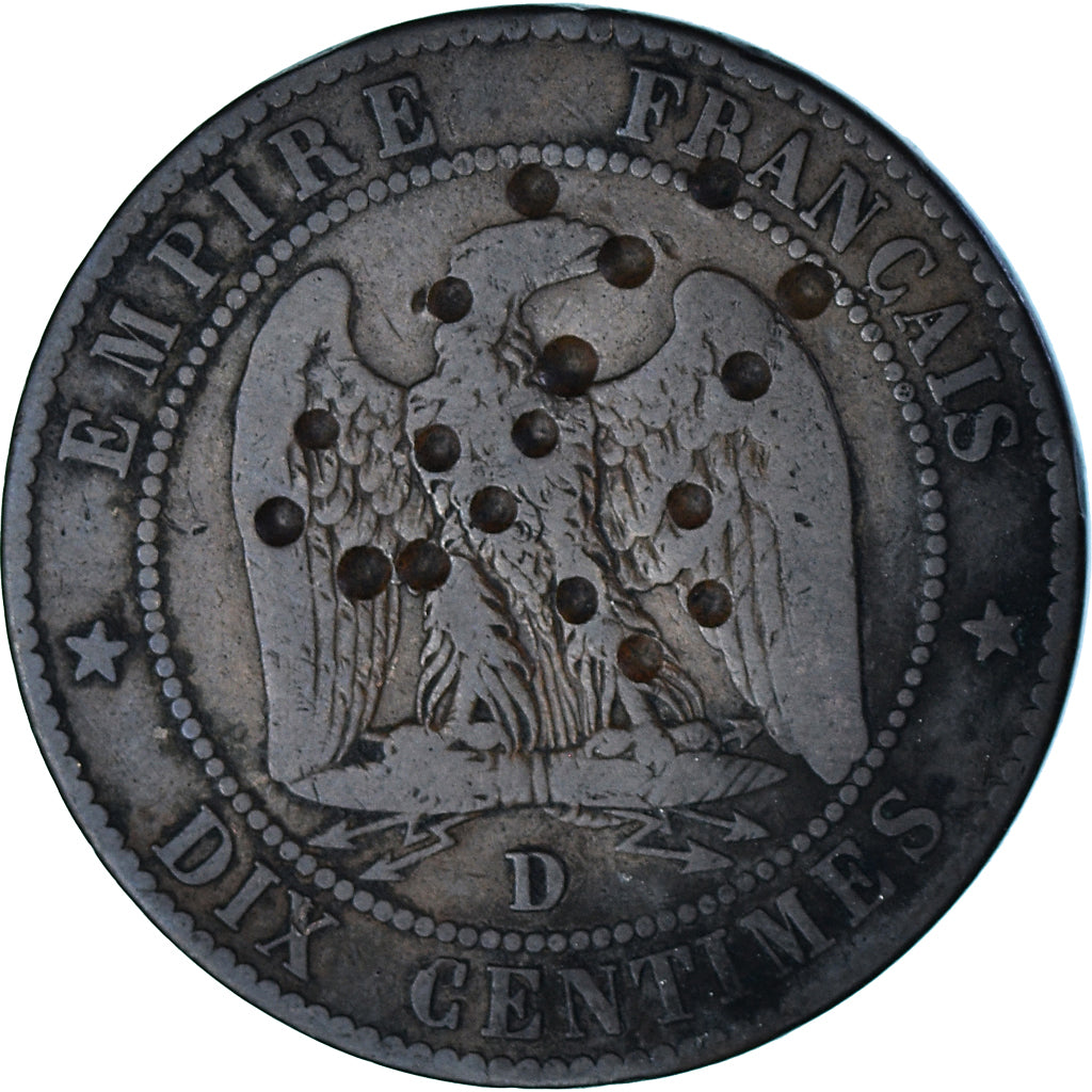 Coin, France, Napoléon III, 10 Centimes, 1854 (1871), Lyon, Satirique