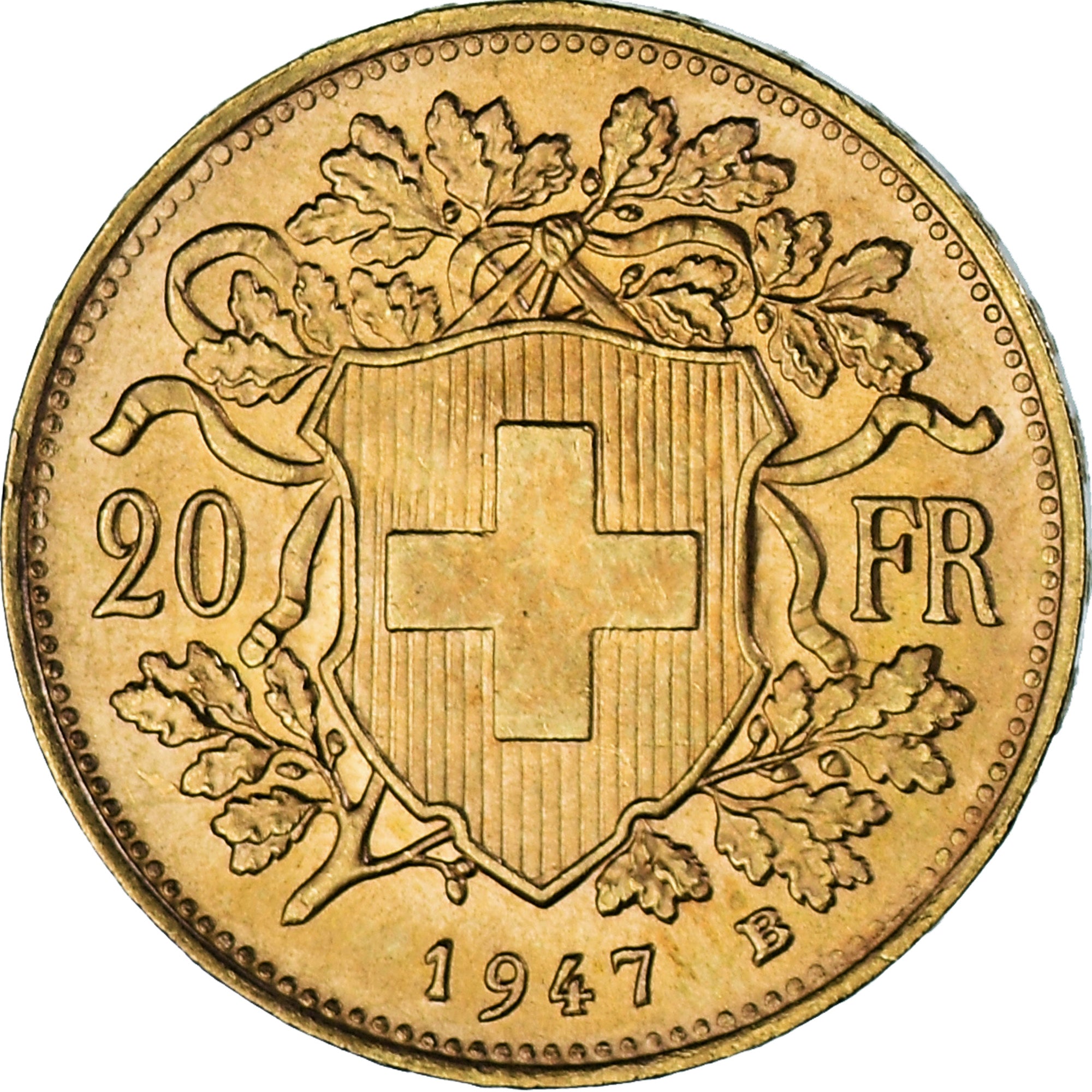Moneda, Suiza, 20 Francs, 1947, Bern, SC, Oro, KM:35.2