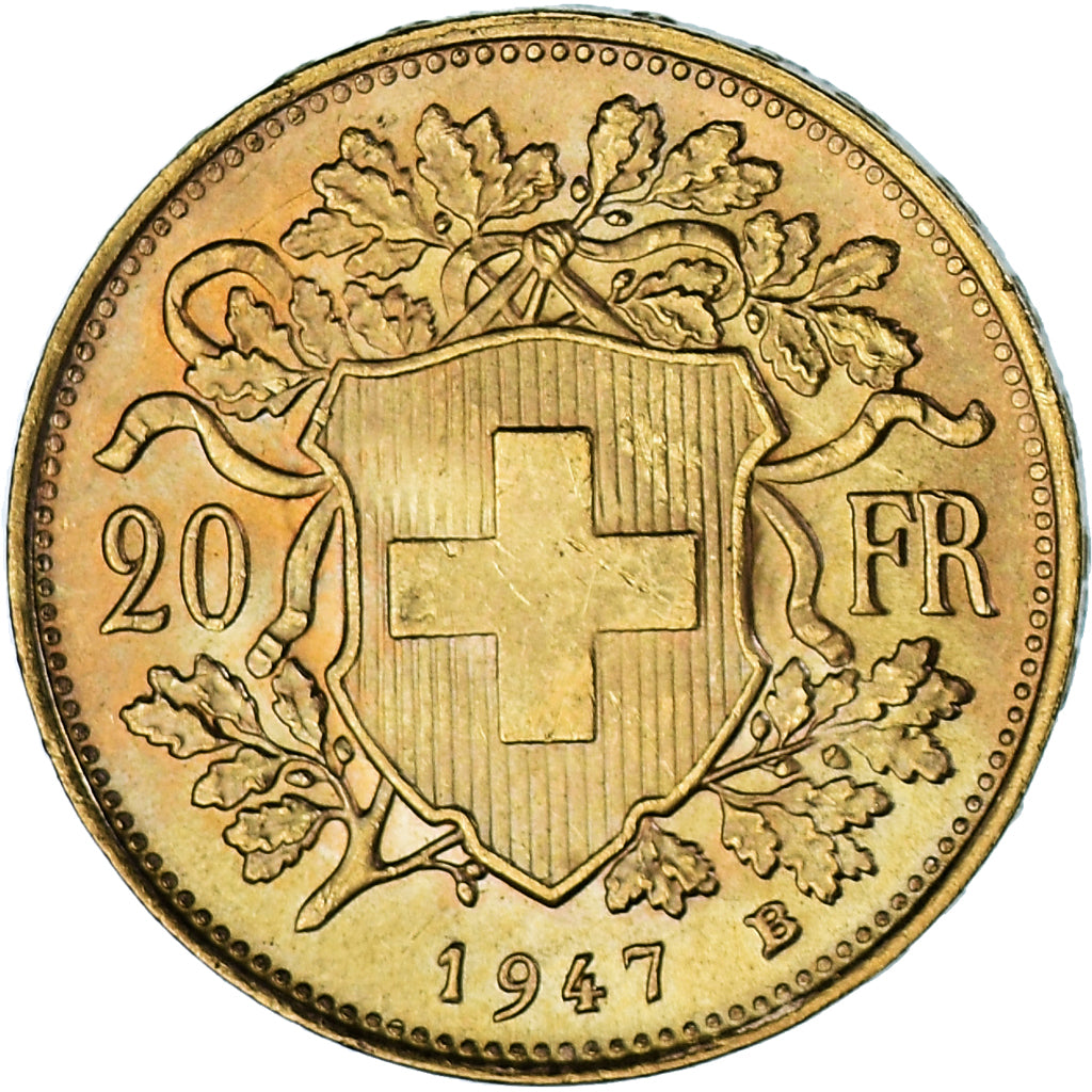 Moneda, Suiza, 20 Francs, 1947, Bern, EBC, Oro, KM:35.2