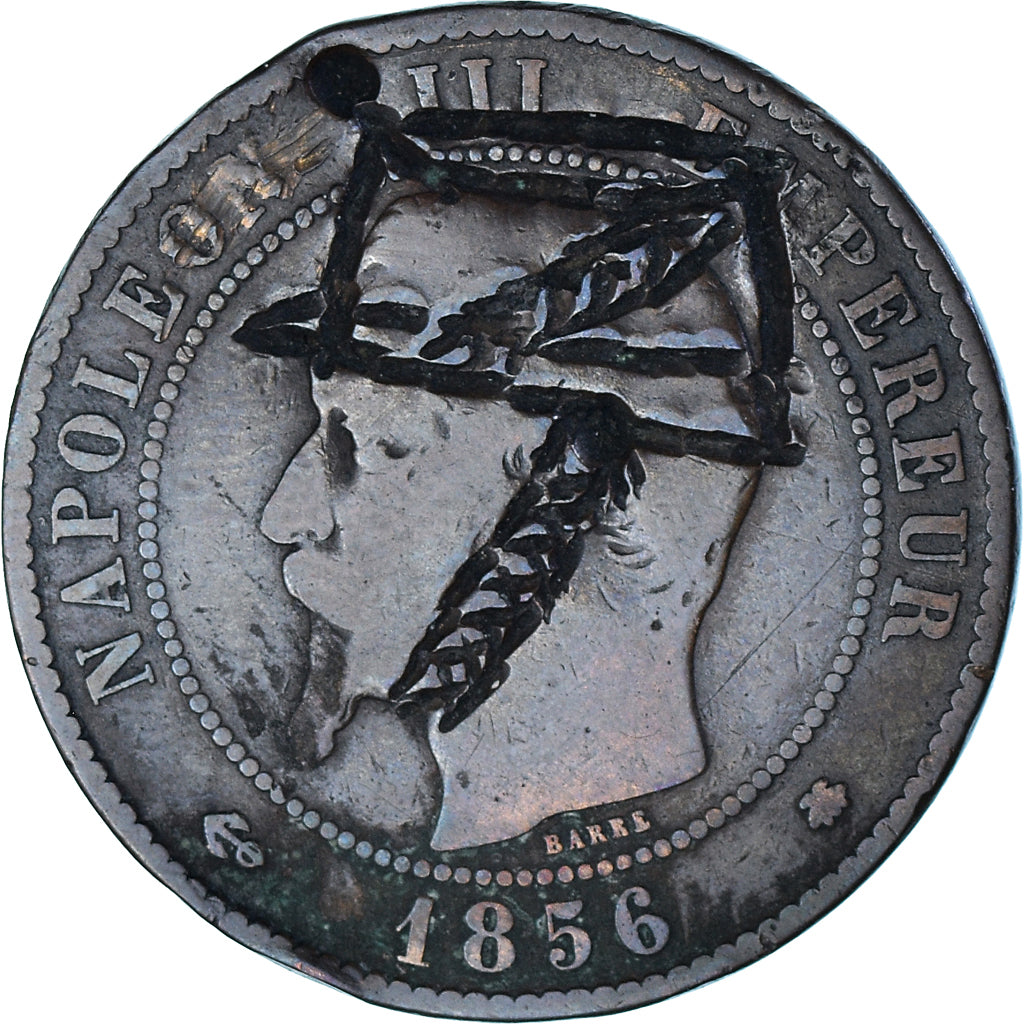 Monnaie, France, Napoléon III, 10 Centimes, 1856 ( 1871 ), Strasbourg