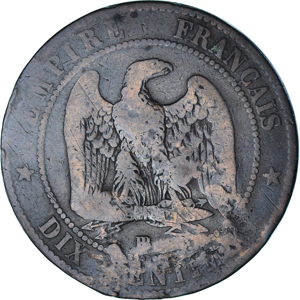 Monnaie, France, Napoléon III, 10 Centimes, 1856 ( 1871 ), Strasbourg