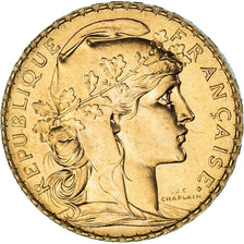 Moeda, França, Marianne, 20 Francs, 1912, Paris, MS(60-62), Dourado, KM:857
