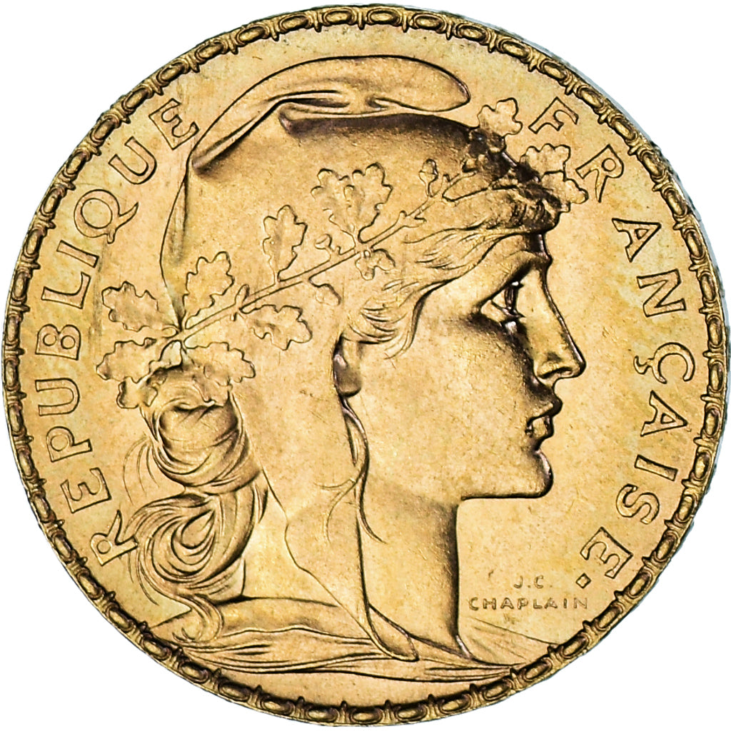 Moneda, Francia, Marianne, 20 Francs, 1912, Paris, EBC+, Oro, KM:857