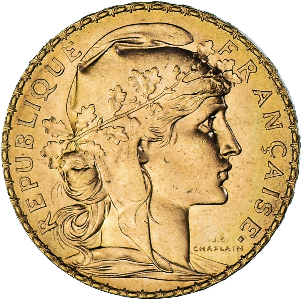 Coin, France, Marianne, 20 Francs, 1907, Paris, MS(63), Gold, KM:857