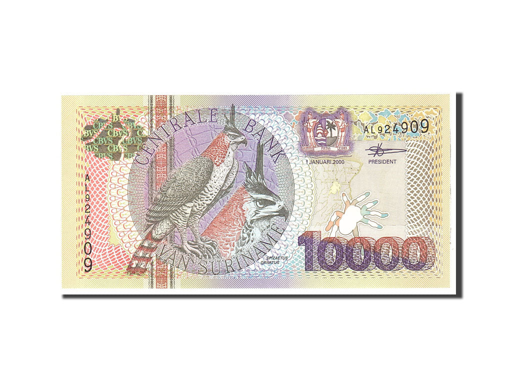 Suriname, 10,000 Gulden, 2000, KM:153, 2000-01-01, FDS