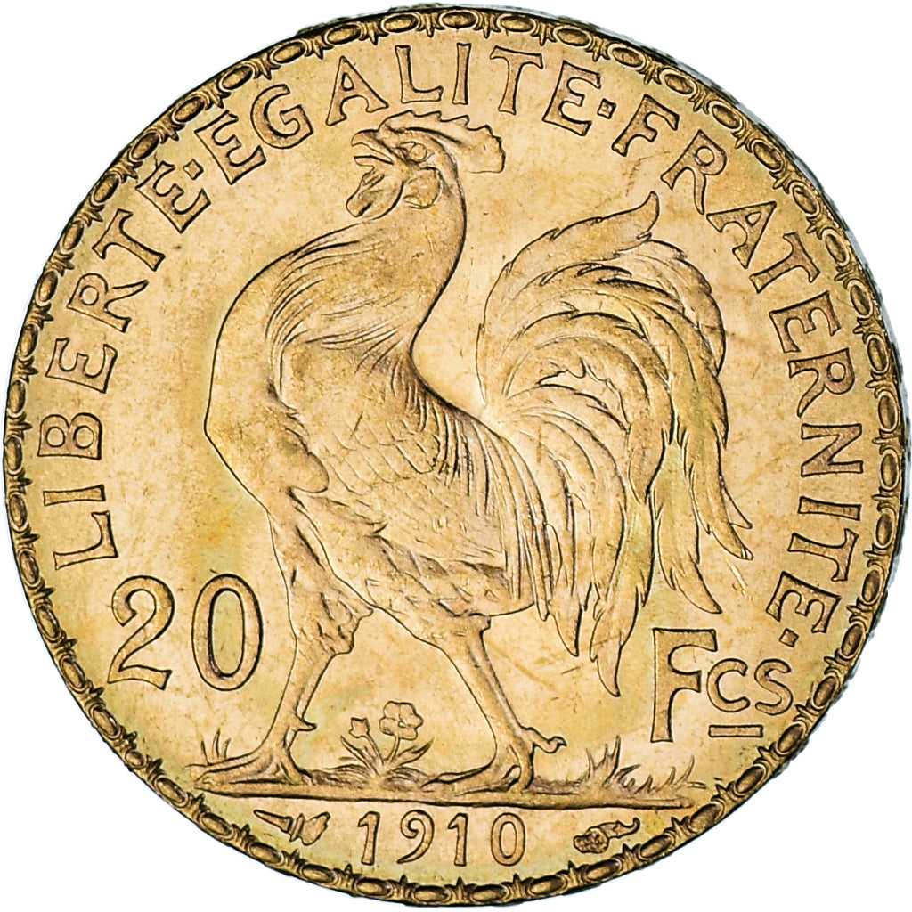 Coin, France, Marianne, 20 Francs, 1910, Paris, MS(63), Gold, KM:857
