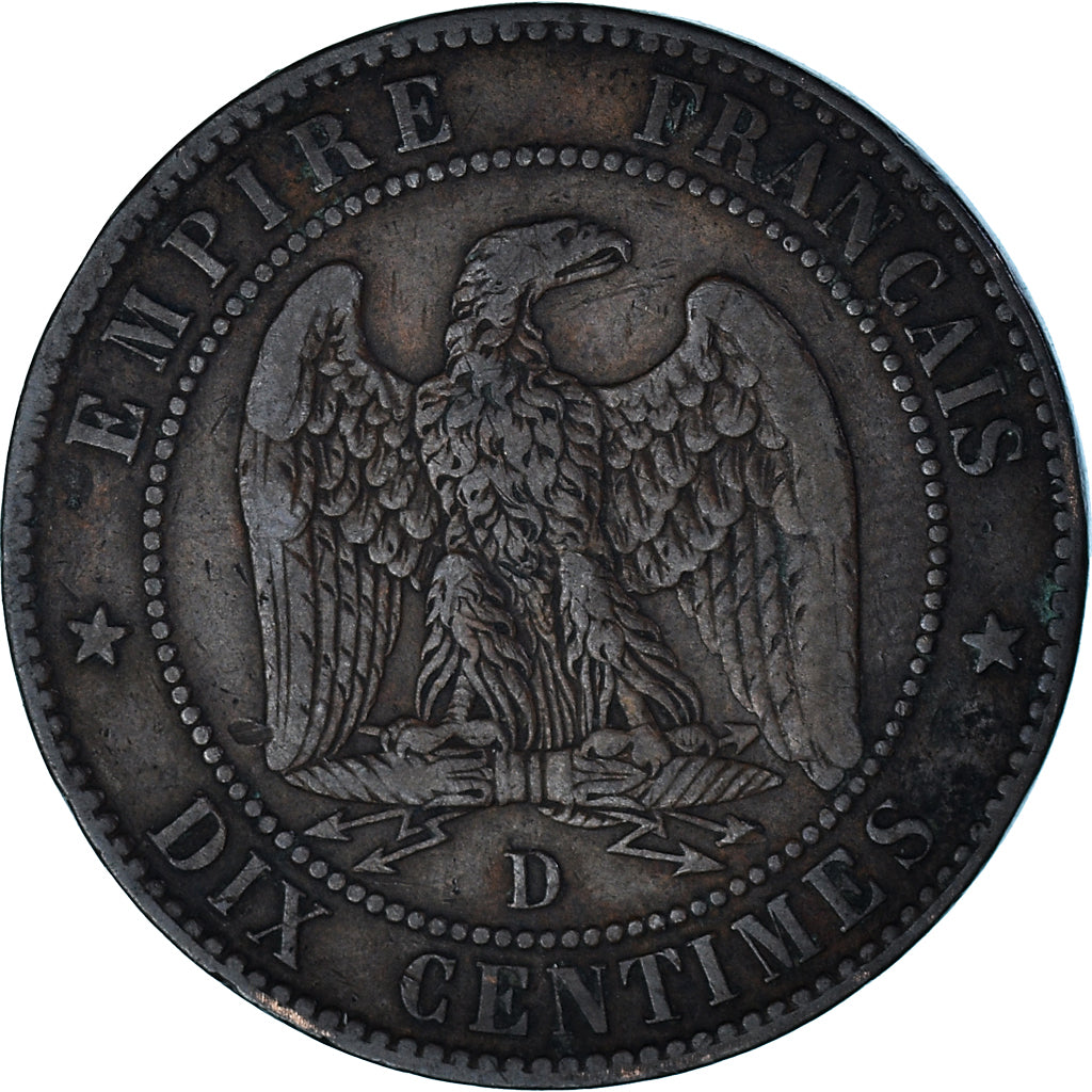 Coin, France, Napoleon III, 10 Centimes, 1856 ( 1871 ), Rouen, Satirique