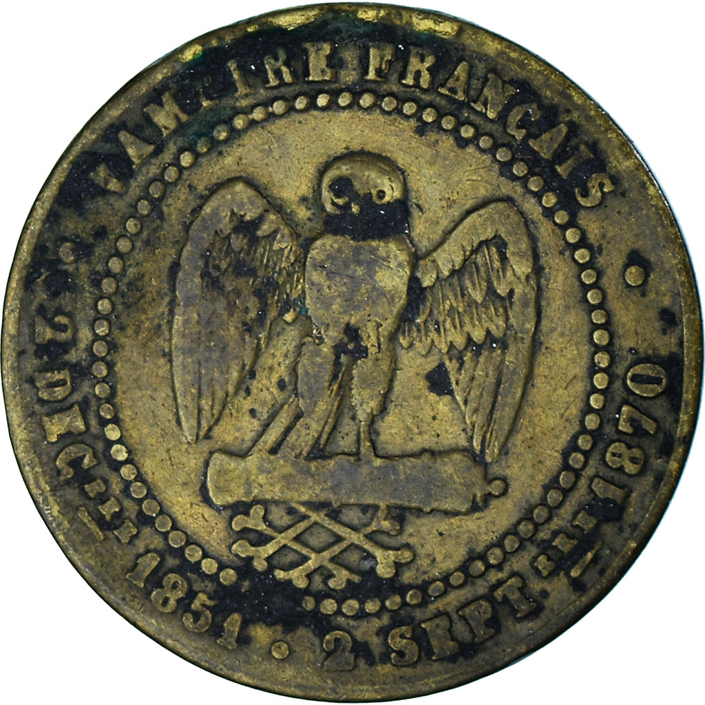 Coin, France, Napoléon III, 5 Centimes, 1870, Paris, VF(20-25), Brass