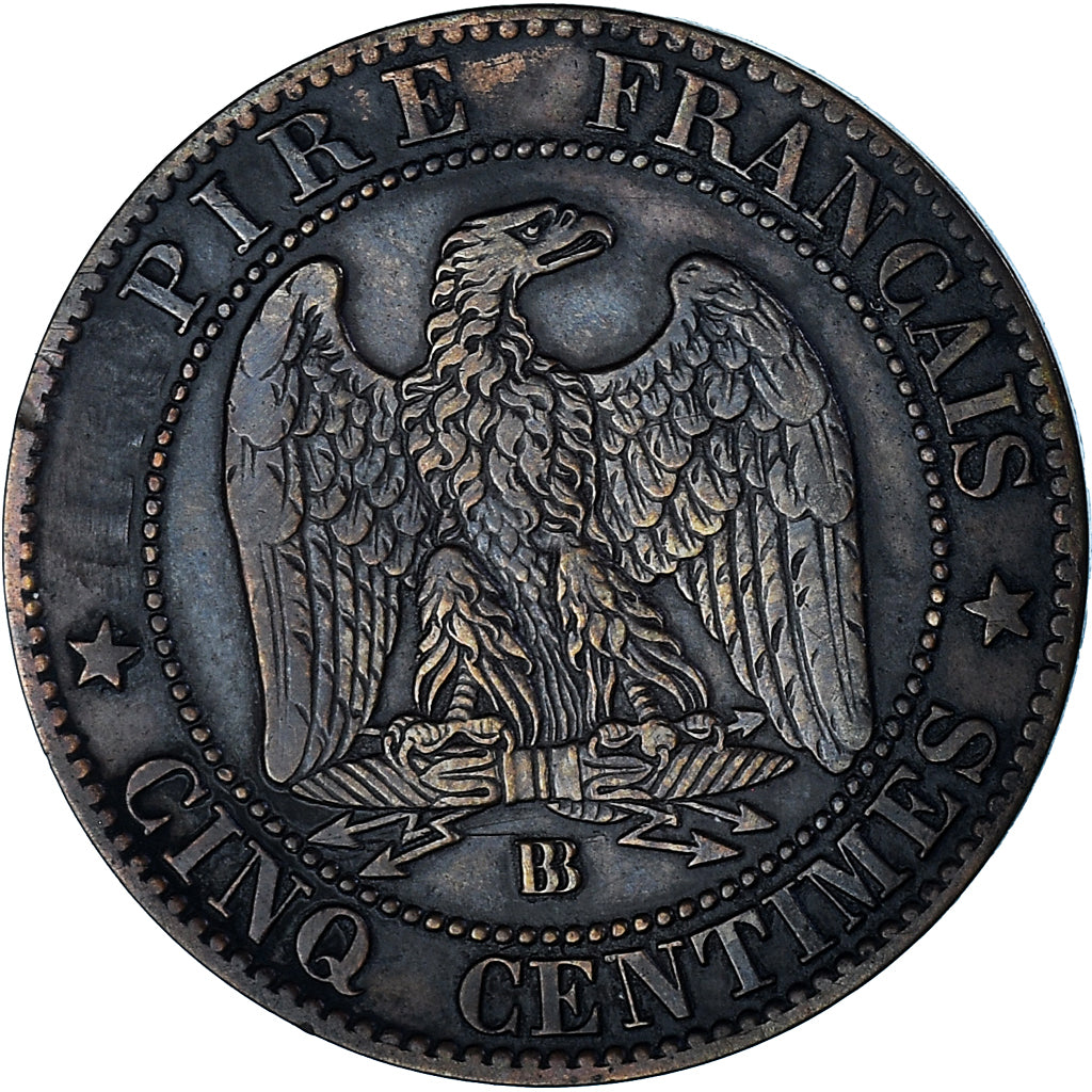 Coin, France, Napoleon III, 5 Centimes, 1862 (1871), Strasbourg, Satirique