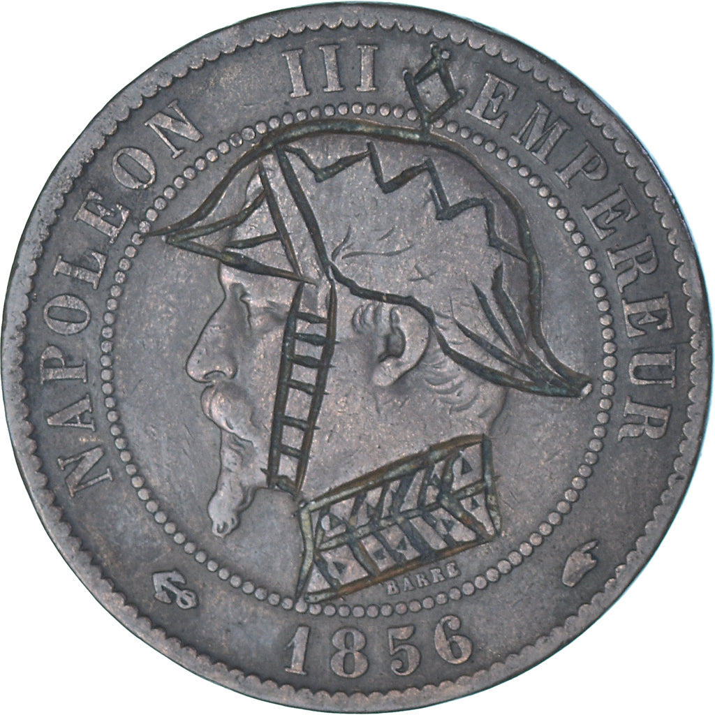 Coin, France, Napoleon III, 10 Centimes, 1856 ( 1871 ), Paris, Satirique