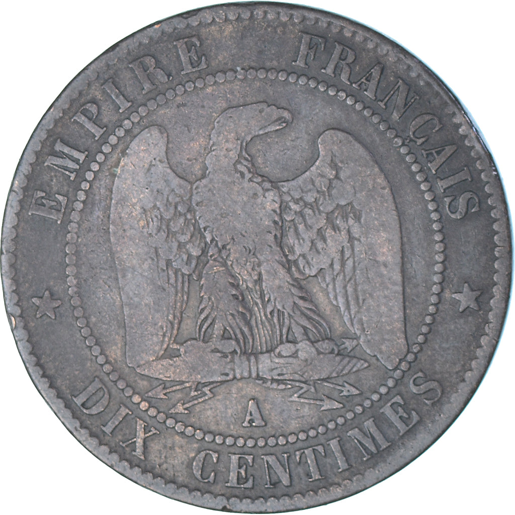Coin, France, Napoleon III, 10 Centimes, 1856 ( 1871 ), Paris, Satirique