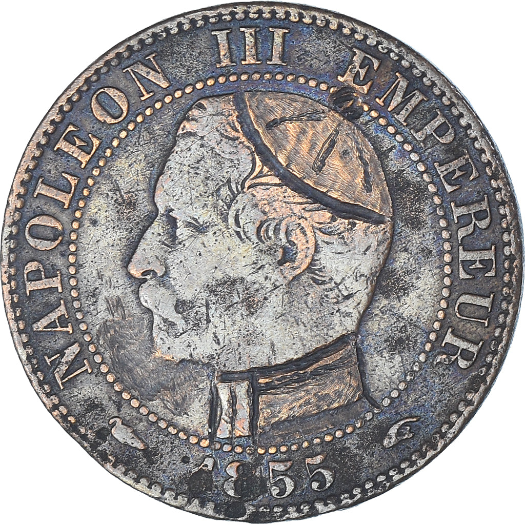 Moneta, Francia, Napoleon III, 5 Centimes, 1855 (1871), Paris, Satirique, BB