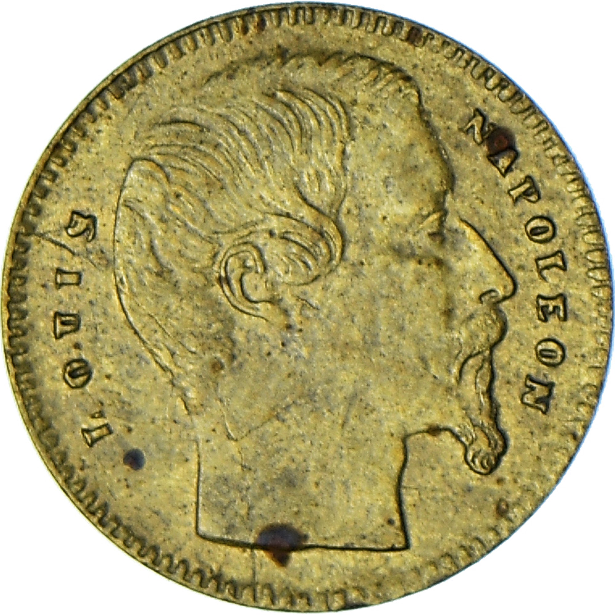 France, Token, Louis-Napoléon Bonaparte, Spiel Marke, AU(55-58), Brass