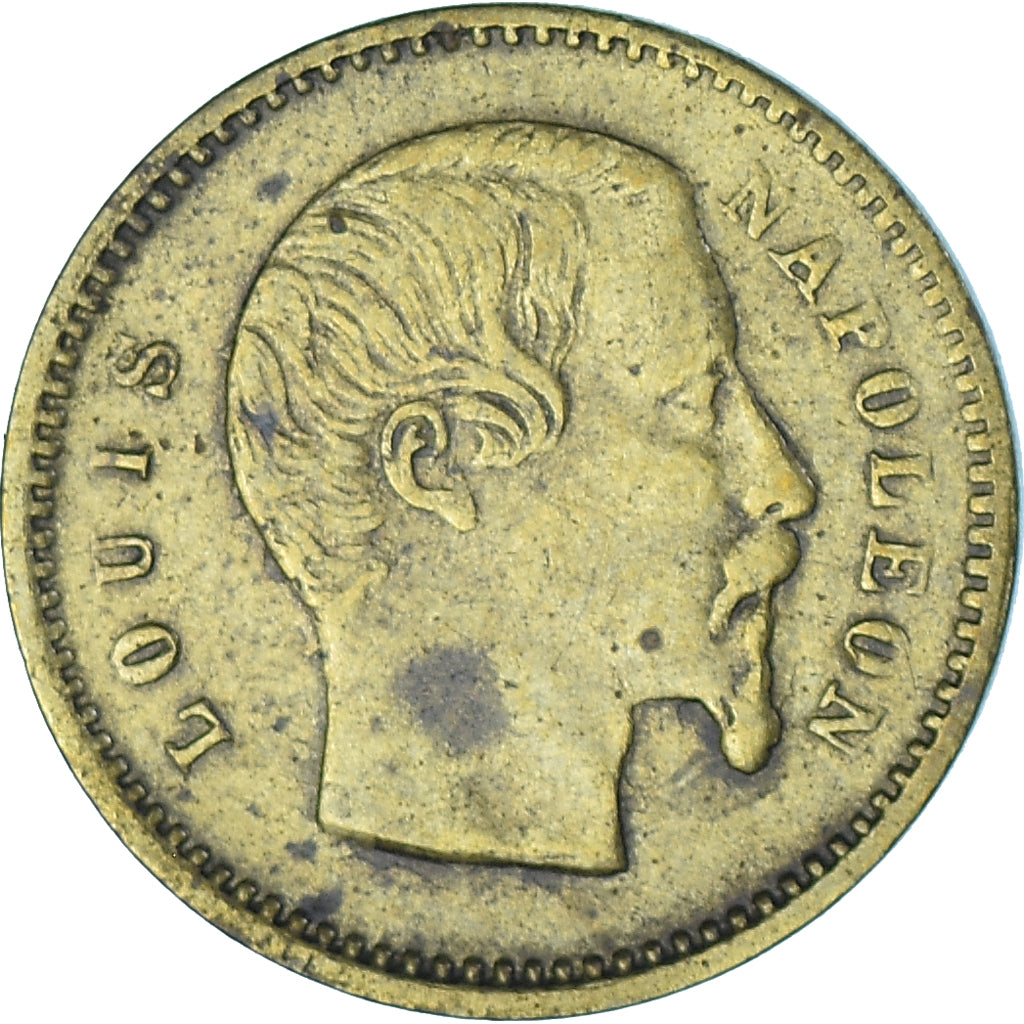 Francia, zeton, Louis-Napoléon Bonaparte, Spiel Marke, MBC, Latón