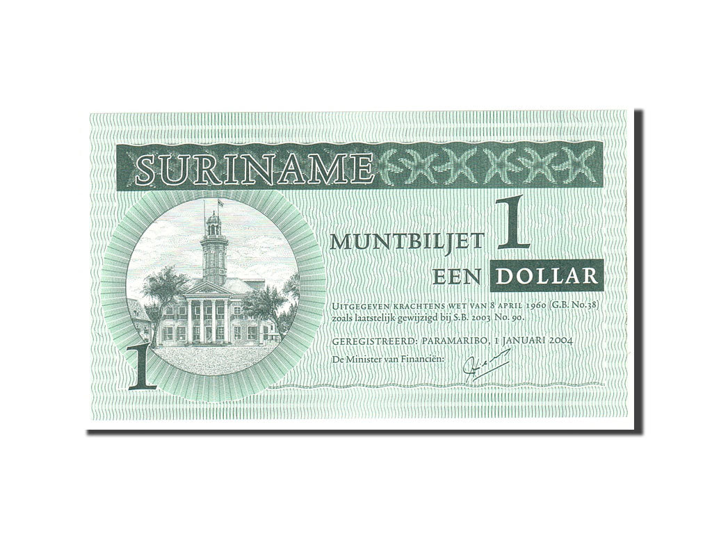 Banknote, Suriname, 1 Dollar, 2005, Undated, KM:155, UNC(65-70)