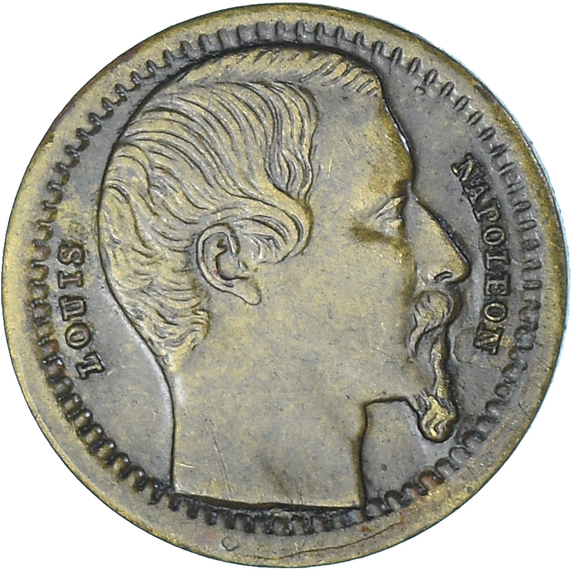 France, Token, Louis-Napoléon Bonaparte, Spiel Marke, MS(63), Brass