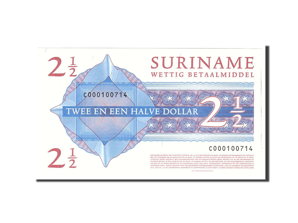 Suriname, 2 1/2 Dollars, 2004, KM:156, 2004-01-01, UNC(65-70)