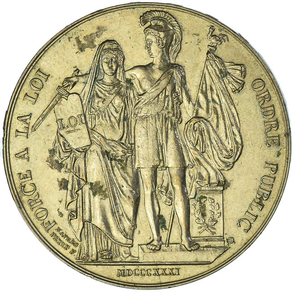 Francia, medalla, Louis-Philippe Ier, Ordre Public, Restrike, MBC+, Aluminio y