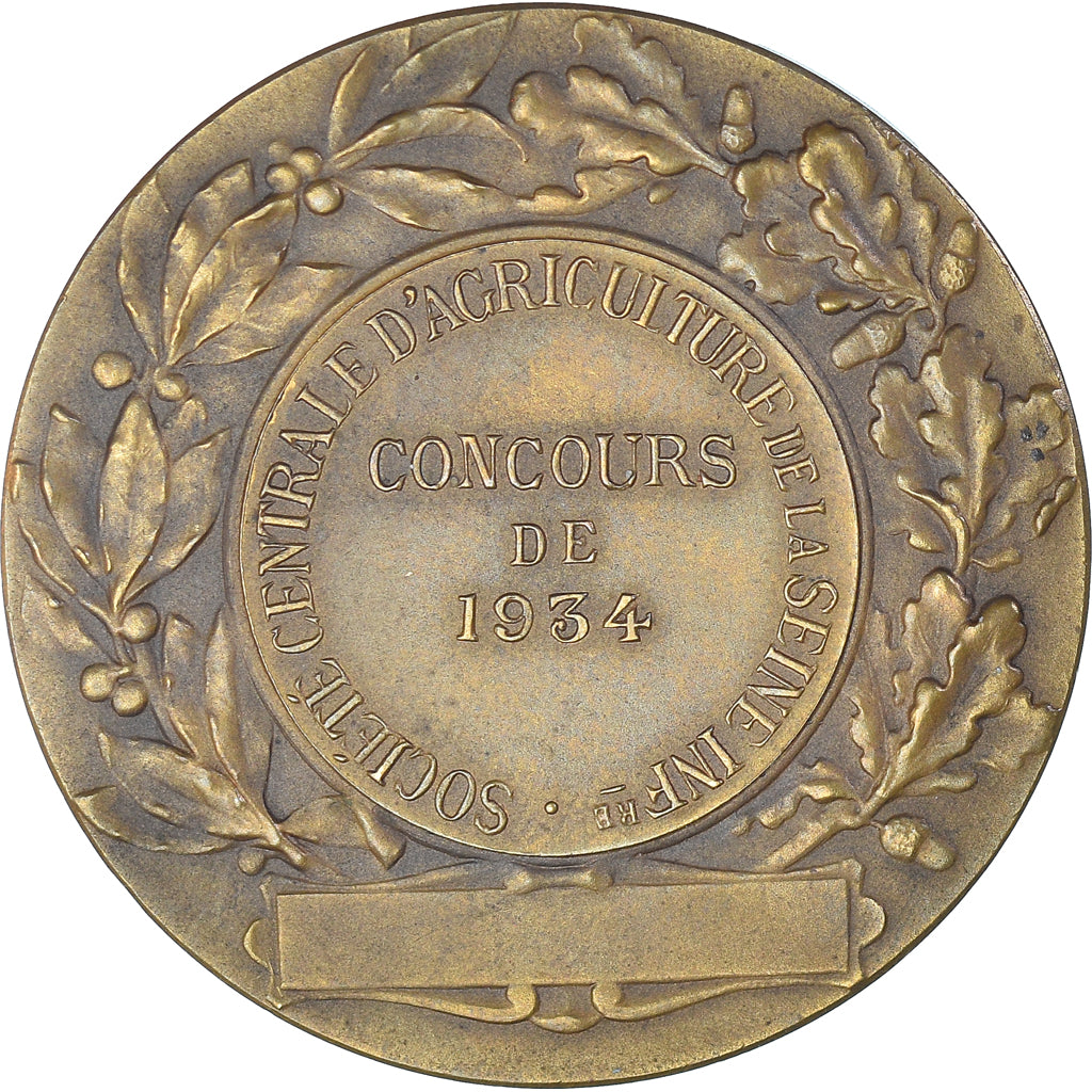 Francia, medaglia, Société d'Agriculture de Seine Inférieure, 1934, Bottée