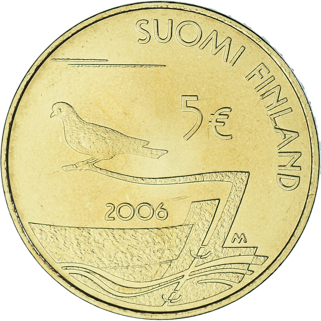 Finland, 5 Euro, 2006, Vantaa, MS(65-70), Brass, KM:123