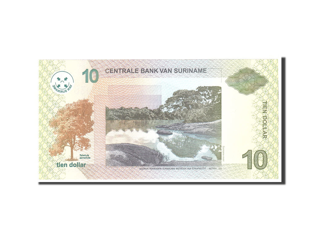 Suriname, 10 Dollars, 2004, KM:158, 2004-01-01, UNC(65-70)