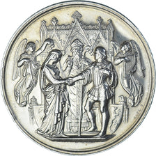 France, Medal, Mariage, Religion, Anges, 1878, Borrel, MS(63), Silver