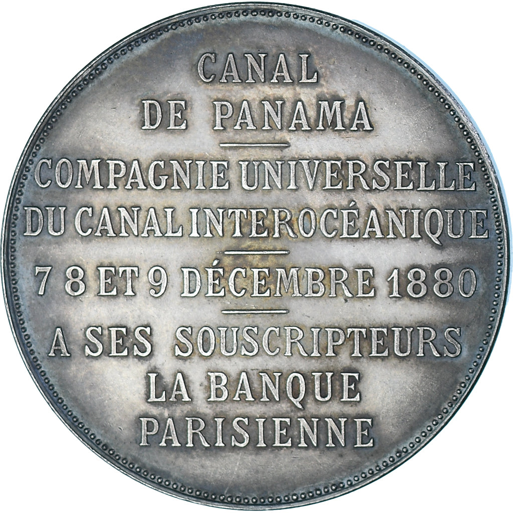 Panama, Medal, Souscripteurs pour le Percement de l'Isthme, 1880, Roty, MS(63)