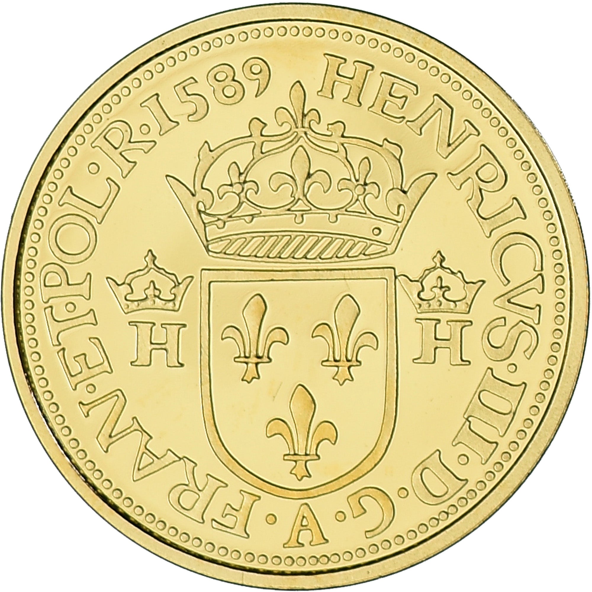 Francia, medalla, Reproduction, Ecu d'Or Henri III, History, FDC, Oro