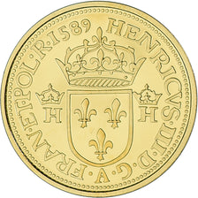 Francia, medalla, Reproduction, Ecu d'Or Henri III, History, FDC, Oro