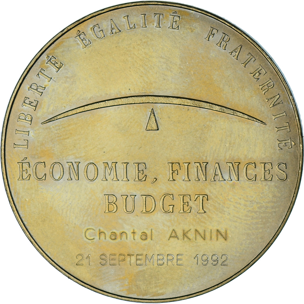 France, Medal, Economie, Finances, Budget, Politics, 1992, MS(65-70), Gilt