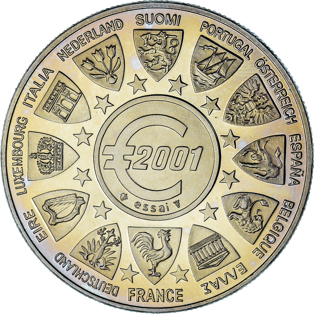 Francia, medalla, L'Europe, La Semeuse, Politics, 2001, MDP, FDC, Cobre -