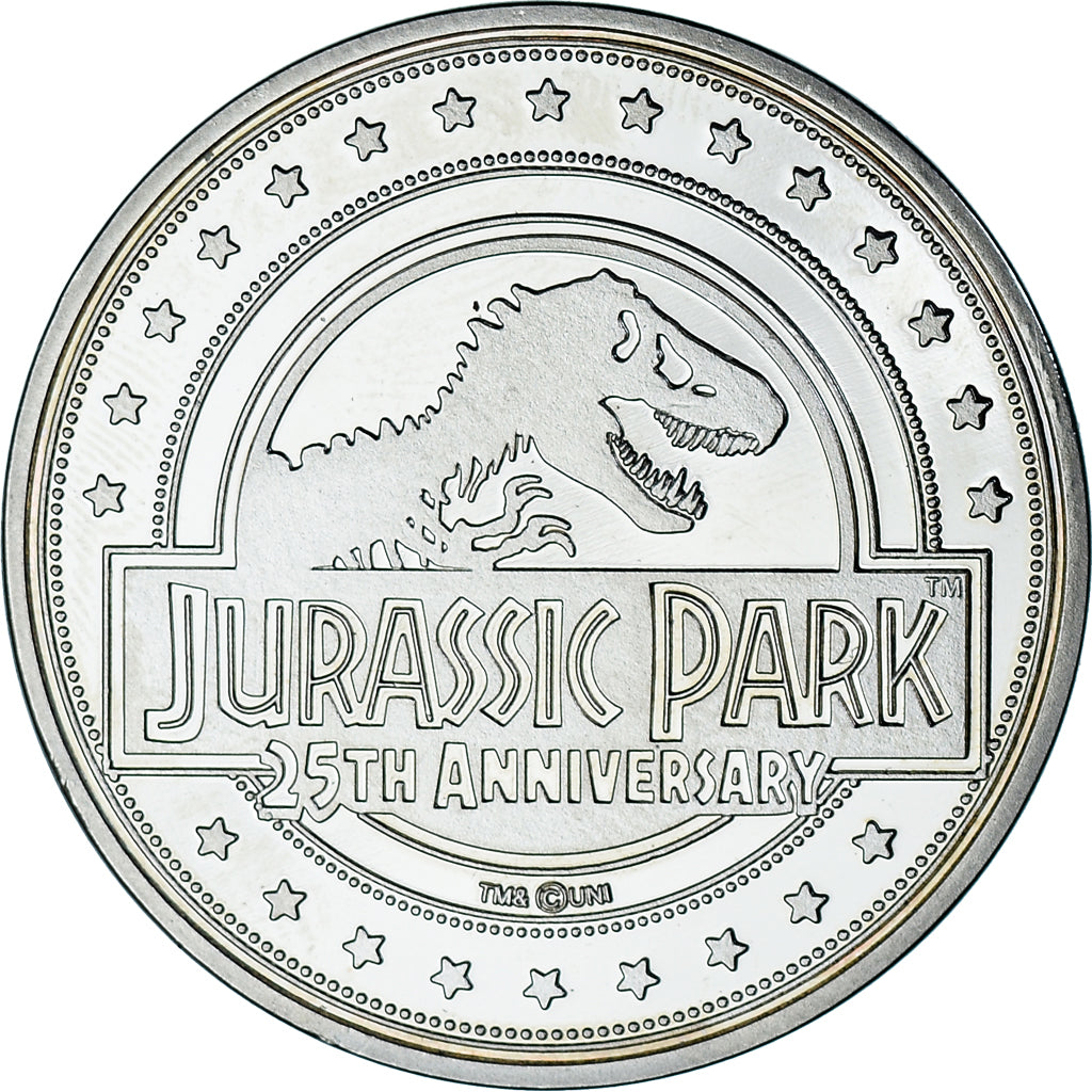 Francia, medaglia, Jurassic Park, Cinéma, 25th Anniversary, FDC, Rame-nichel