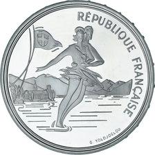 Moneta, Francia, patinage artistique, 100 Francs, 1989, BE, SPL+, Argento
