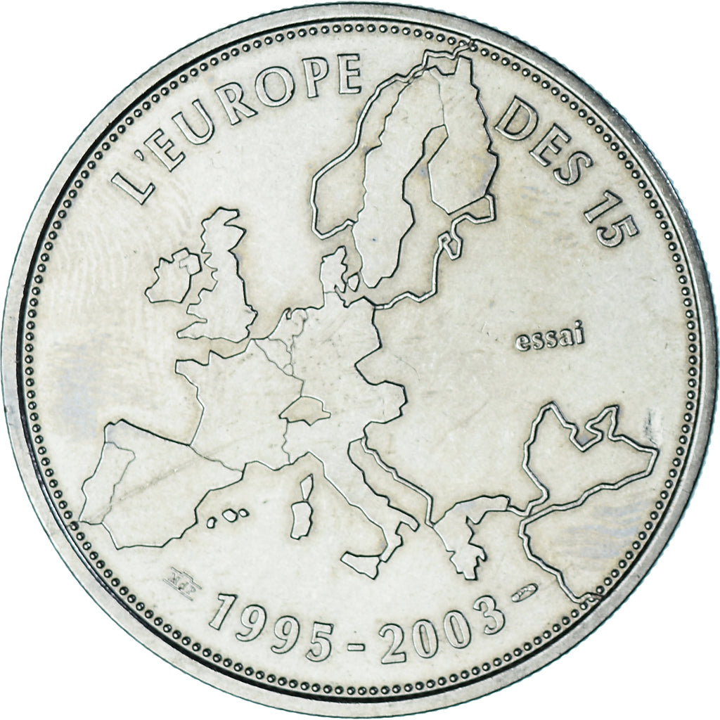 Francia, medalla, L'Europe des 15, essai, Politics, 2003, SC, Cobre - níquel