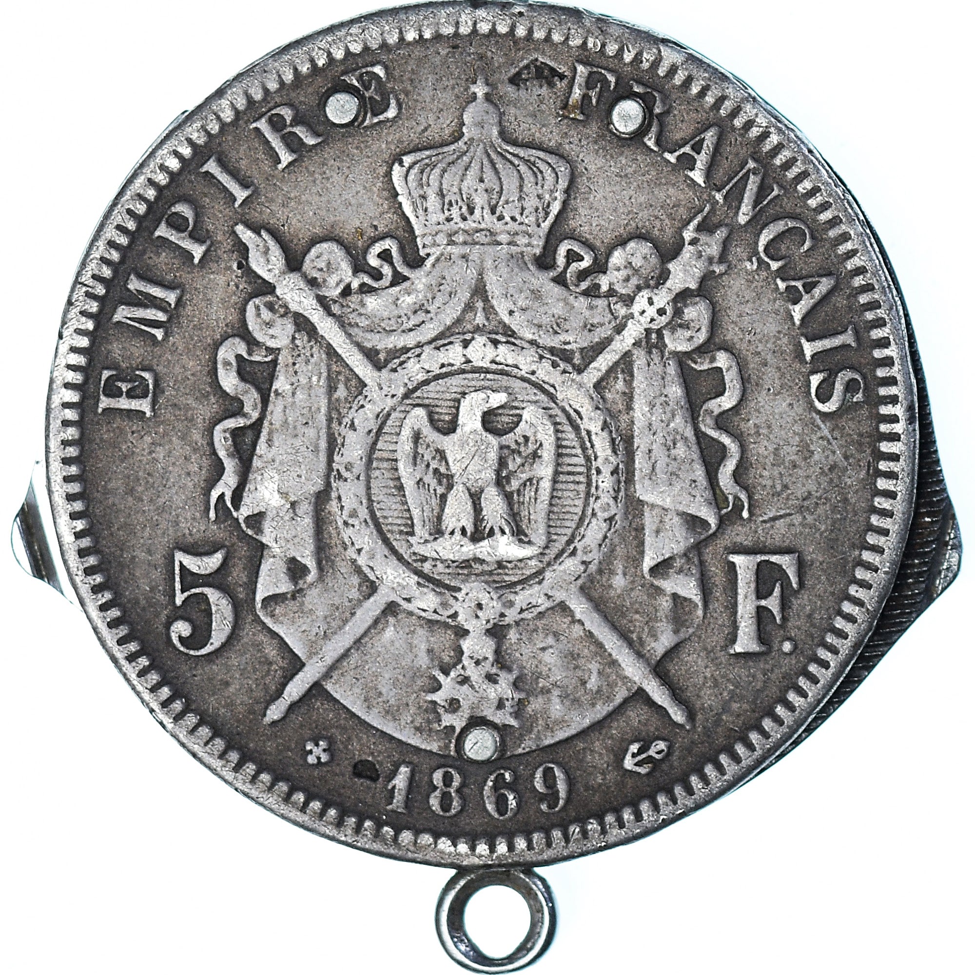 France, Médaille, Kit Manucure, Onglier, 5 Francs Napoléon III, 1869, Eloi